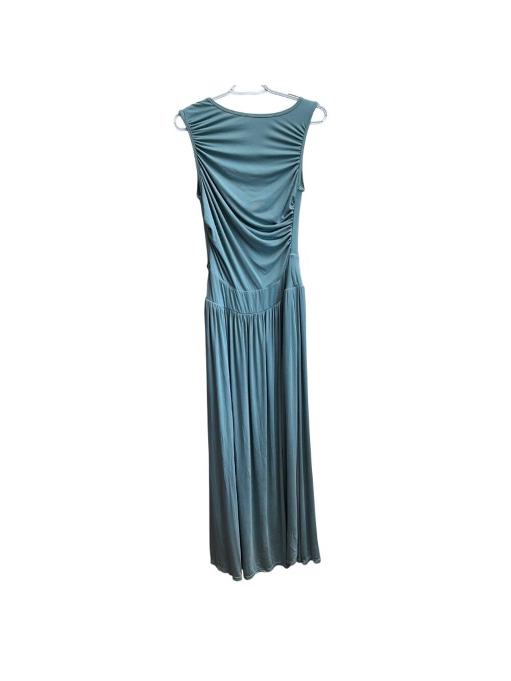 Halara Ribbed Boat Neck Asymmetric Strap Ruched Pocket Flowy Maxi Dress NWT Sz M